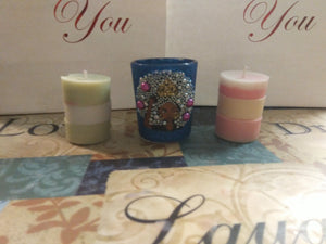 Beauty Afro with Pearls  Candle jars